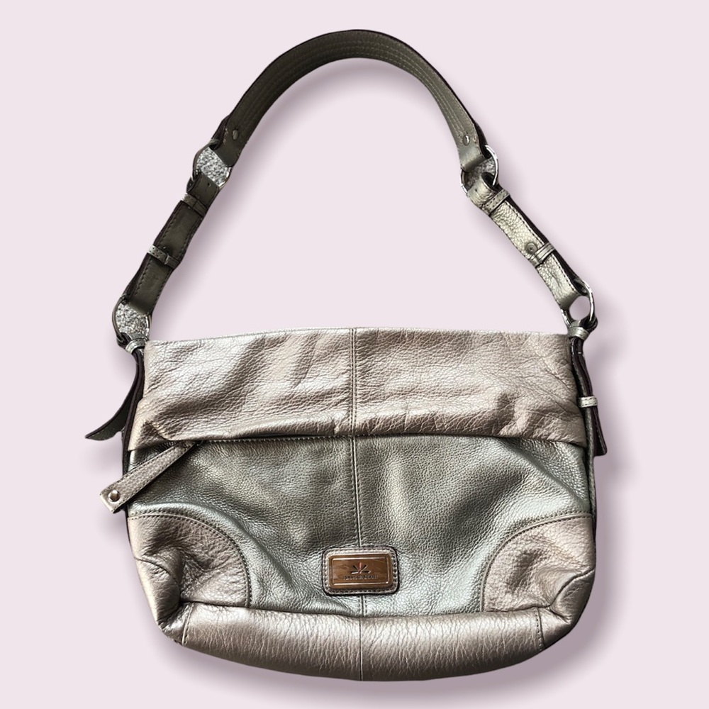 Isaac Mizrahi 2 tone leather handbag